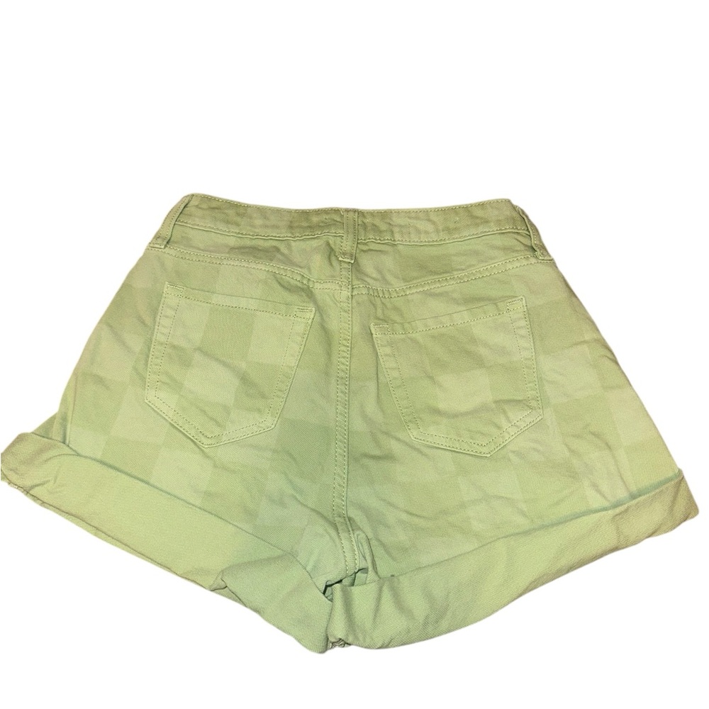 Wild Fable Green Checkered High Rise Mom Shorts - Picture 5 of 6
